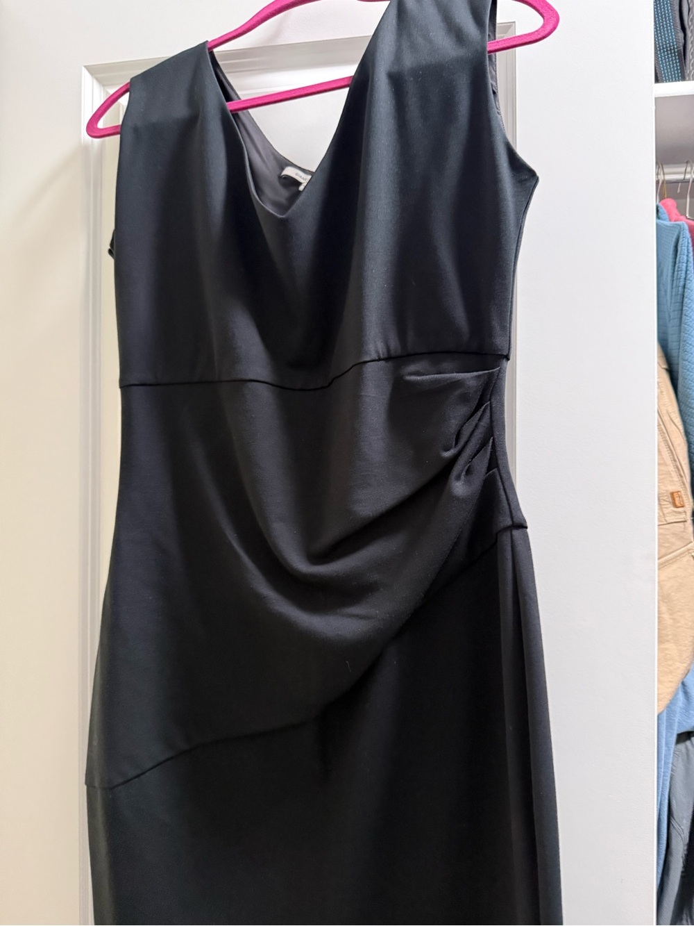 Diane Von Furstenberg Black Draped Midi Dress